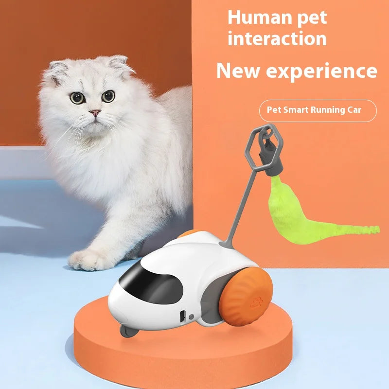 Smart Interactive Cat Toy Car Auto-Running Pet Vehicle with Obstacle Detection Durable for Indoor Cats Play - ALPENZO