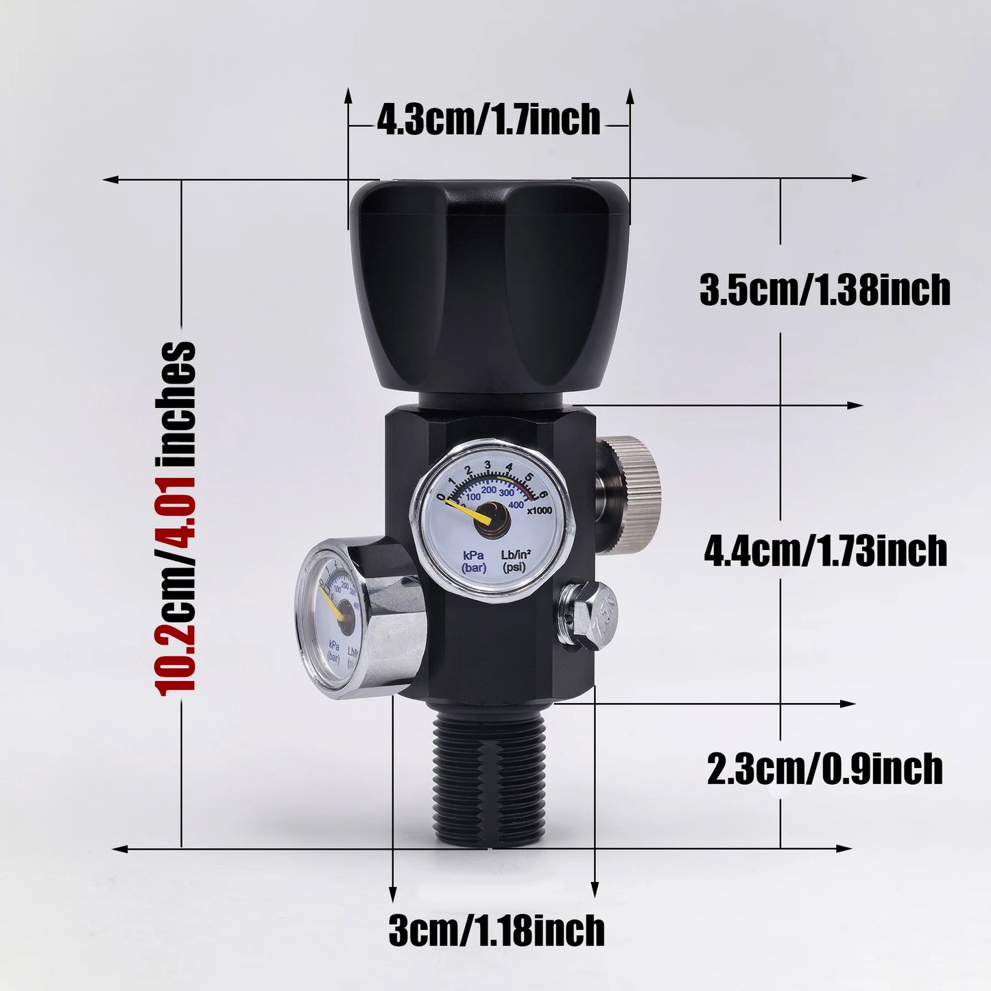 DIN Valve Fill Station Adapter 4500psi/300bar with 20inches Hose Dual Gauge for Charging Scuba Tank Diving