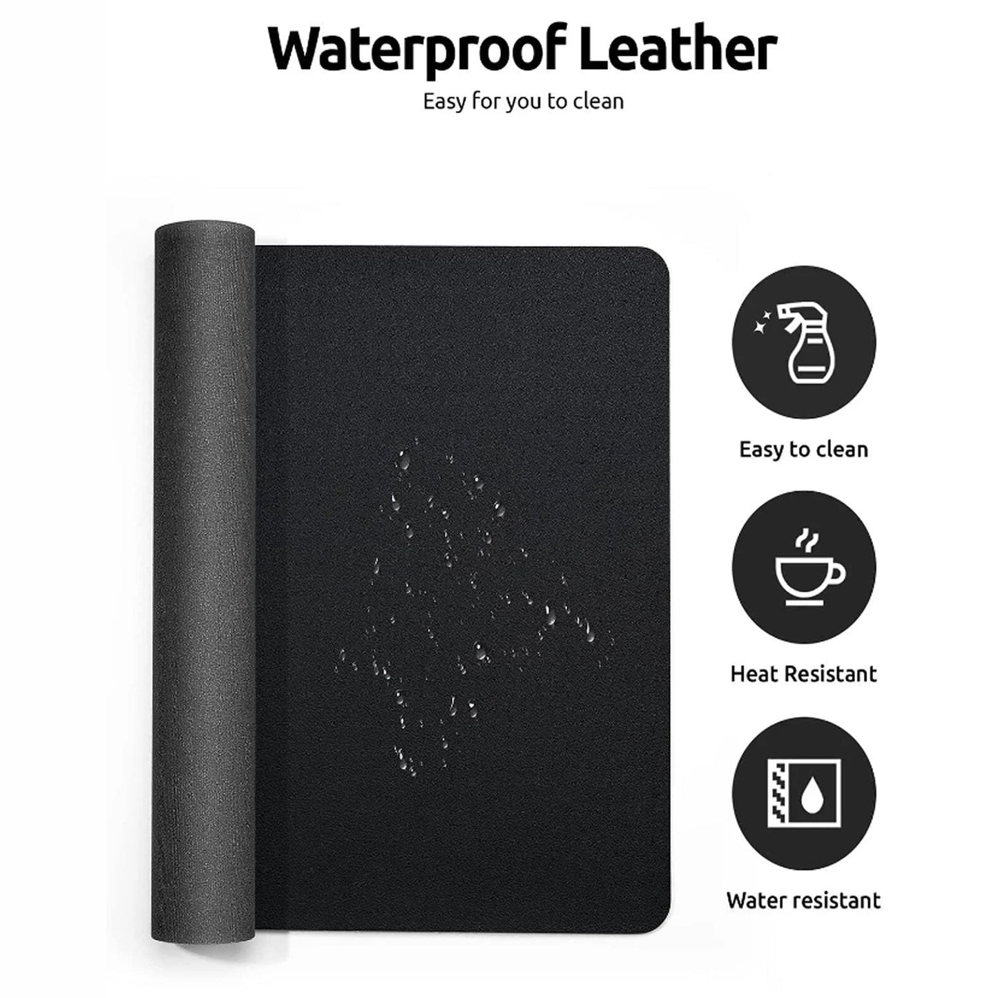 PU Leather Desk Pad with Suede Base, Multi-Color Non-Slip Mouse Pad, Waterproof Desk Writing Mat, Large Desk Blotter Protector ALPENZO
