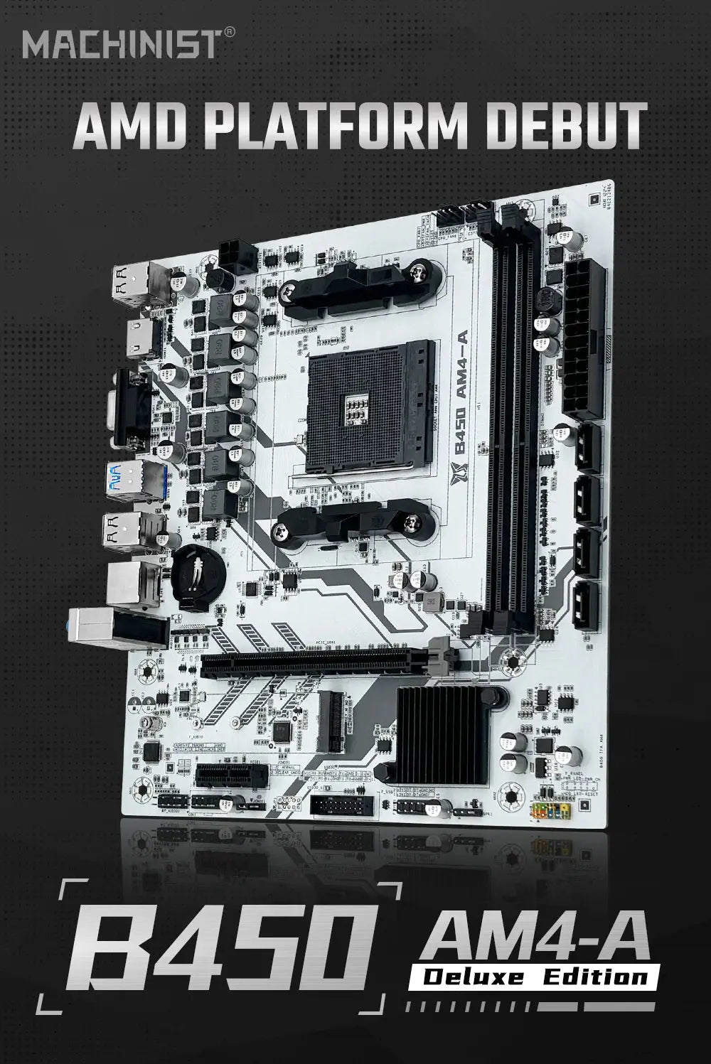MACHINIST B450 Motherboard AMD Processor Dual-channel DDR4 Memory AM4 Mainboard M.2 NVME (Supports Ryzen 5500 5600 5600G CPU) - ALPENZO