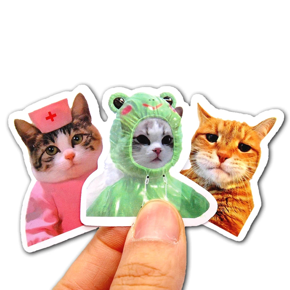 10/50/100pcs Funny Cat Stickers Cartoon Cute Decals Toy Stationery Guitar Phone Bicycle Laptop Luggage Car Graffiti Kids Sticker ALPENZO