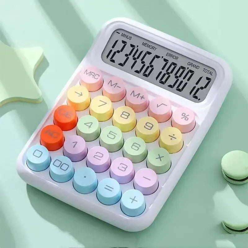 1pc Keyboard Calculator Office 12-digit Mechanical Calculator Cute Candy Color Calculator Desktop Stationery ALPENZO