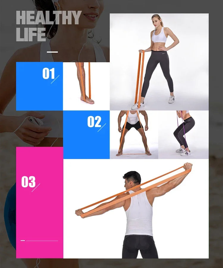 Resistance Bands Exercise Elastic Workout Ruber Loop Strength Rubber Band Gym Fitness Equipment Training Expander Unisex