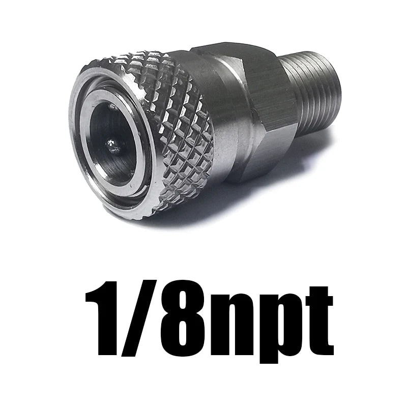 HPA Air Quick Disconnect Male Female Adaptor 8mm Fill Nipple High Pressure 1/8NPT 1/8BSP M10*1 M8*1 Stainless Steel