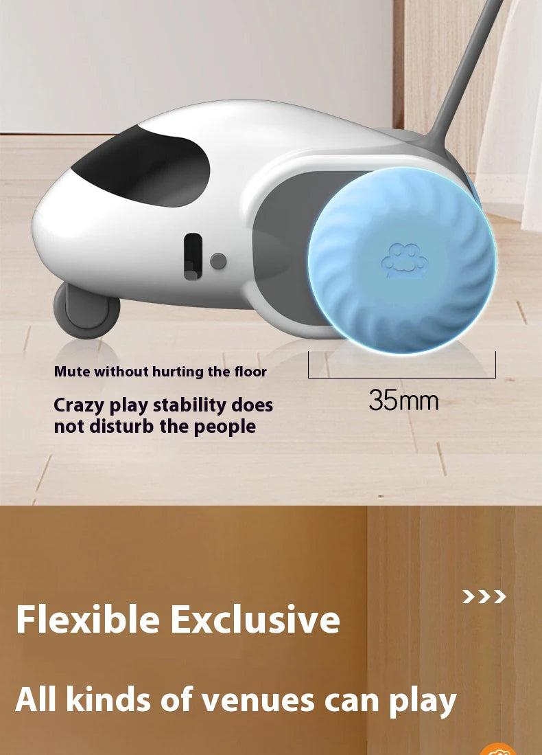 Smart Interactive Cat Toy Car Auto-Running Pet Vehicle with Obstacle Detection Durable for Indoor Cats Play - ALPENZO