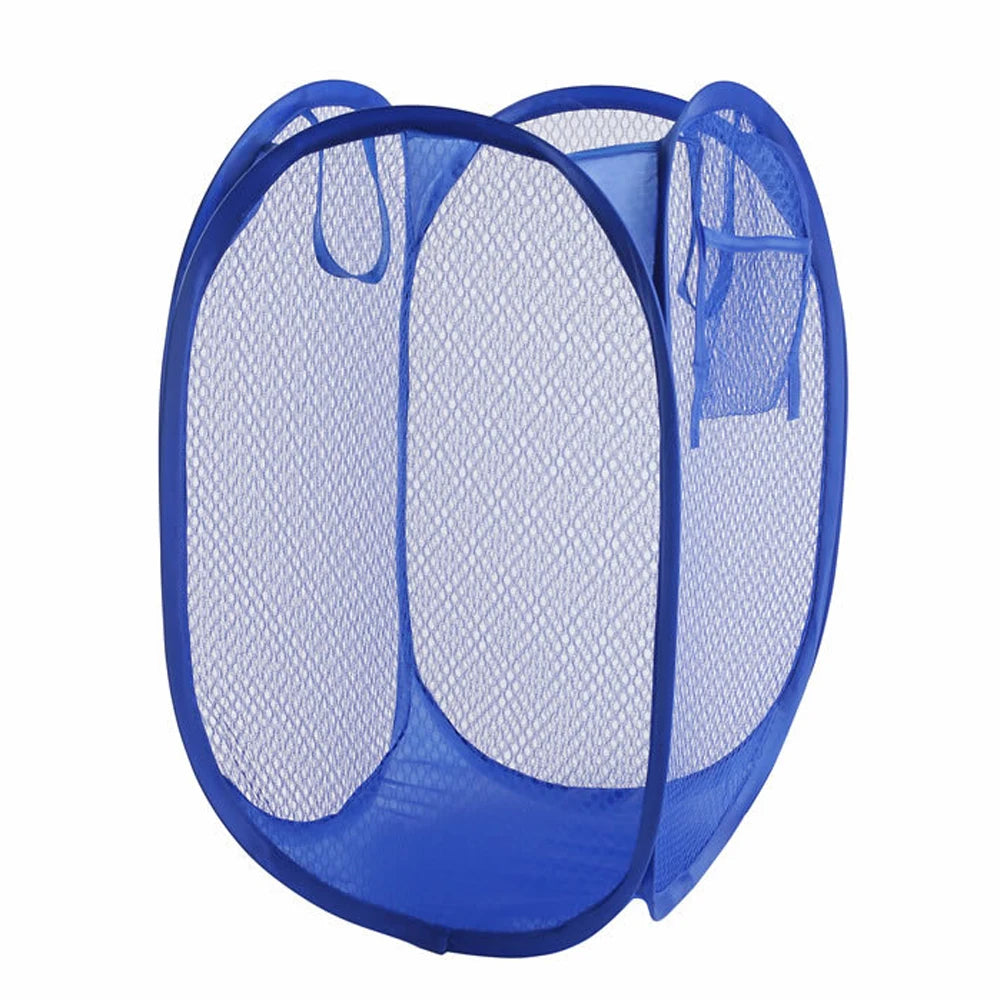 Folding Dirty Laundry Sorting Basket Washing Frame Bathroom Cloth Mesh Storage Bag Frame Bucket Laundry Organizers Storage Pouch - ALPENZO