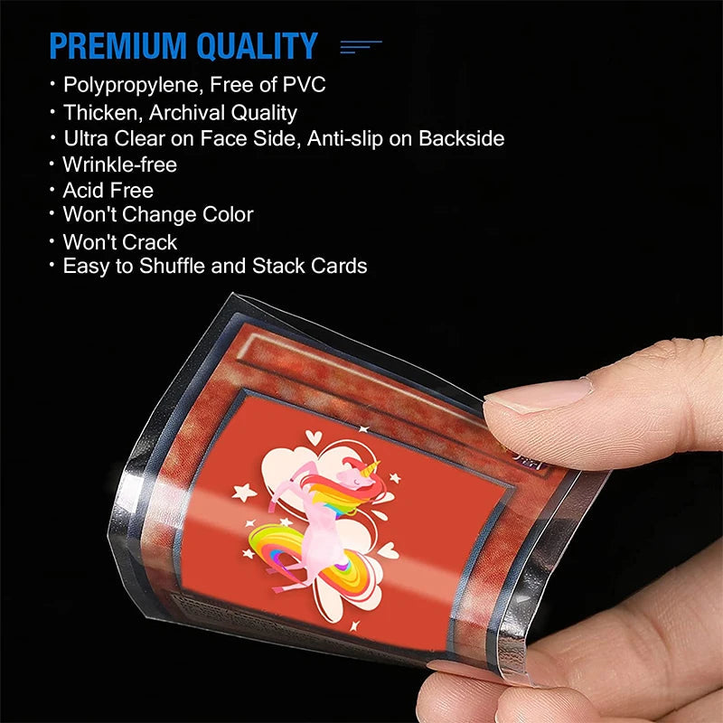 100 Pcs Transparent Playing Card Cover Clear Protector Sleeve Holder For Pokemon Board Game ID Trading Folder Photo Pouch Kit ALPENZO