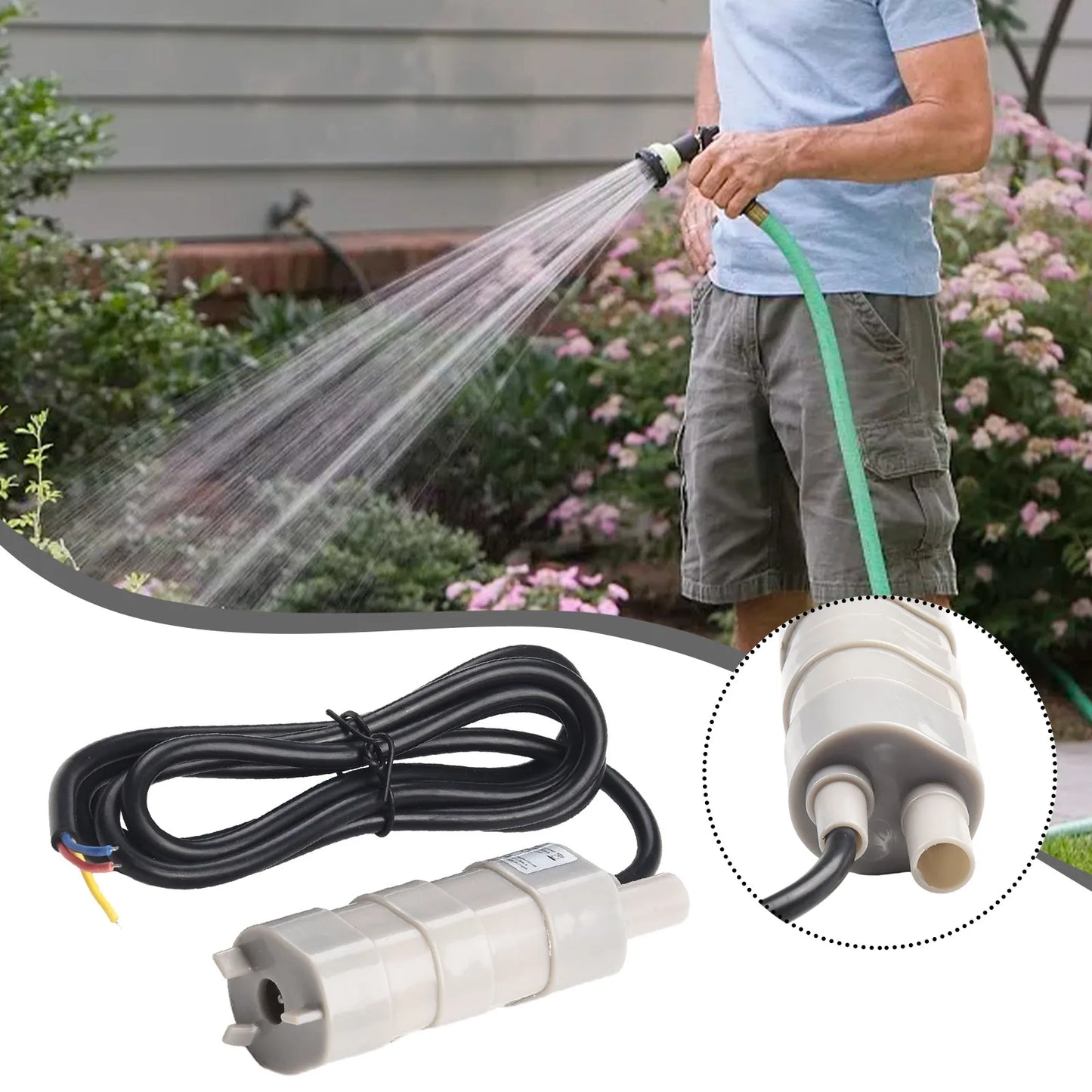 1000L/H 12V Submersible Multifunctional Pump Water Pump High Flow Three-wire Water Pump Fit For Garden Sprinklers Lawn Motorhome - ALPENZO