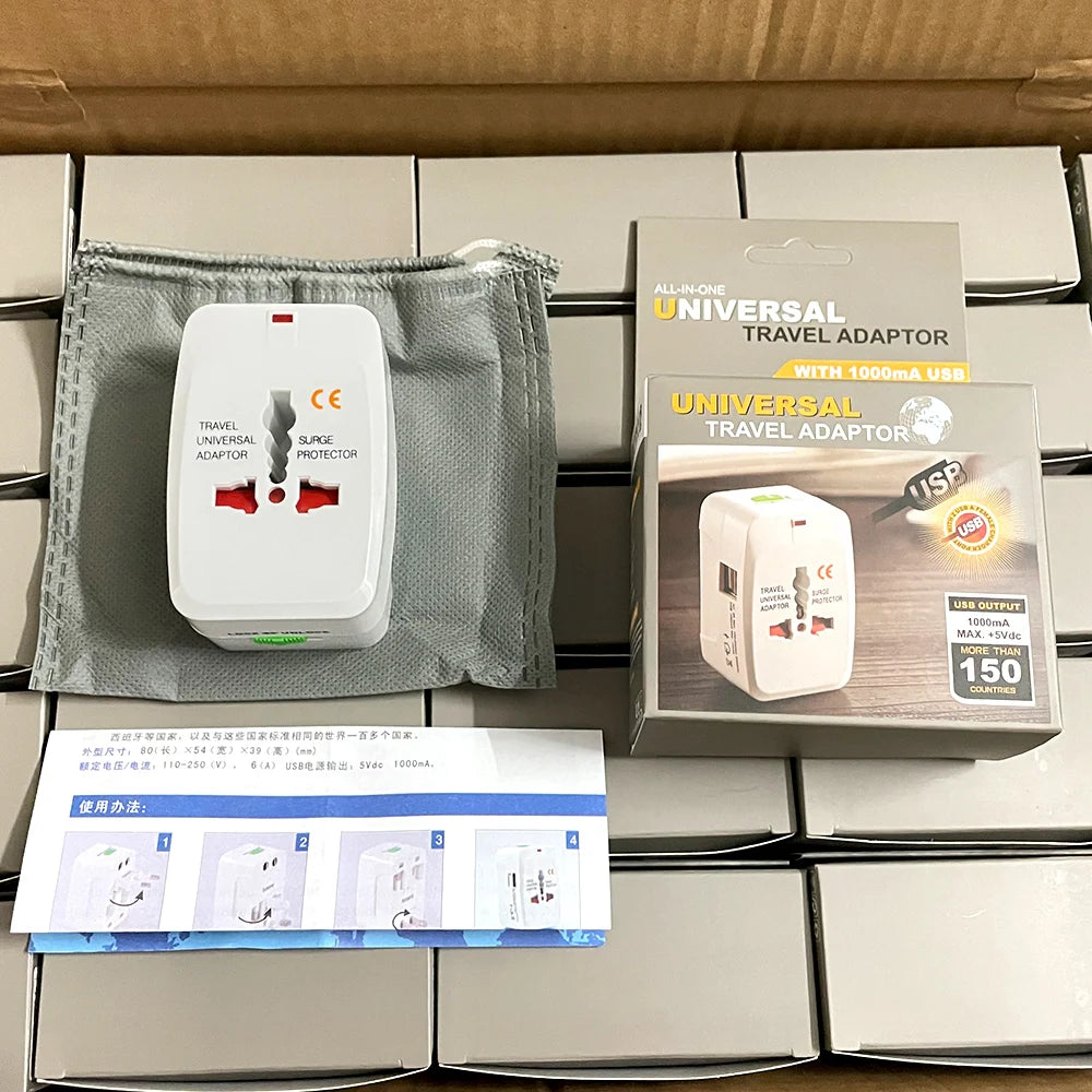 Power Plug, Global International All-in-One Travel Adapter Dual USB Charging Port For US EU UK Australia Universal Wall AC - ALPENZO