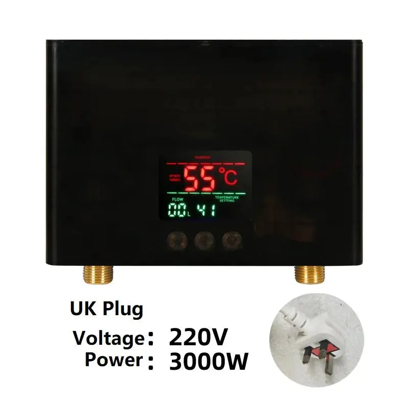 110V/220V Instant Water Heater 3000W/5500W Wall-Mounted Electric Heaters for Bathroom Hot Water Shower and Home Kitchen Heating - ALPENZO