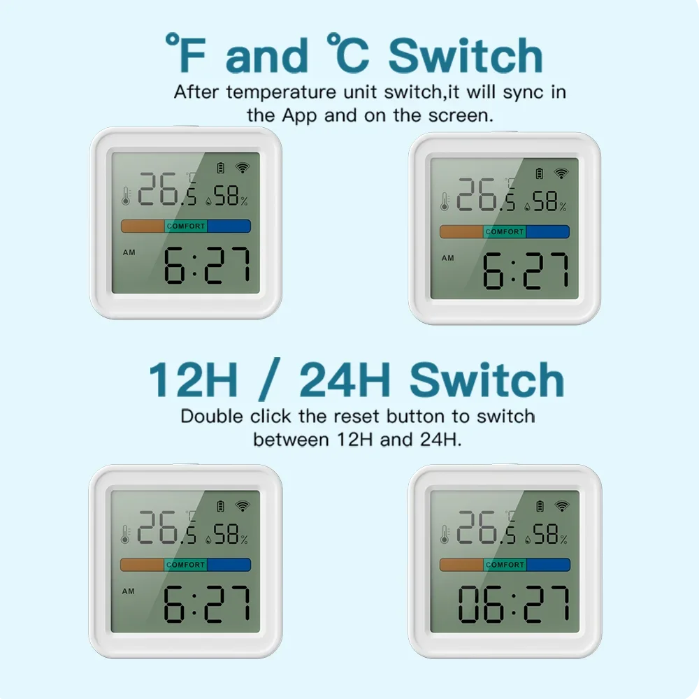 Tuya WiFi Temperature Humidity Sensor Smart Life Backlight Hygrometer Thermometer Sensor For Smart Home - ALPENZO