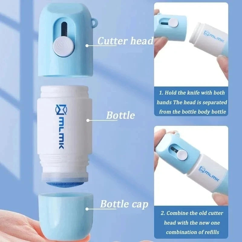 Retractable Box Opener Thermal Paper Correction Fluid With Unboxing Knife Privacy ID Information Blackout Theft Protection Stamp ALPENZO