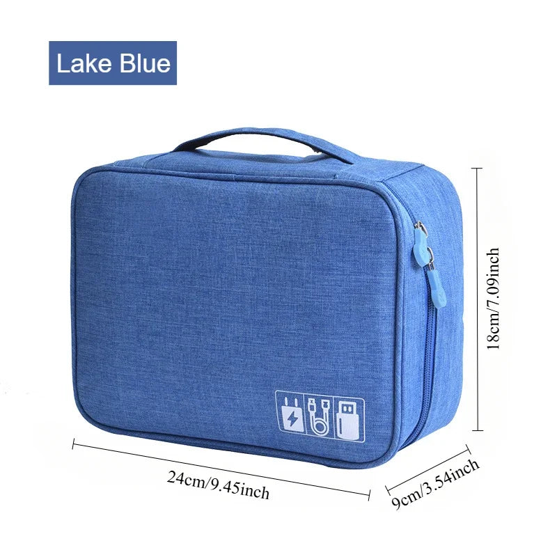 Handheld Digital Bag Multifunctional Large Capacity Moistureproof Mesh Earphone Charger Data Cable USB Travel Protective Case1PC ALPENZO