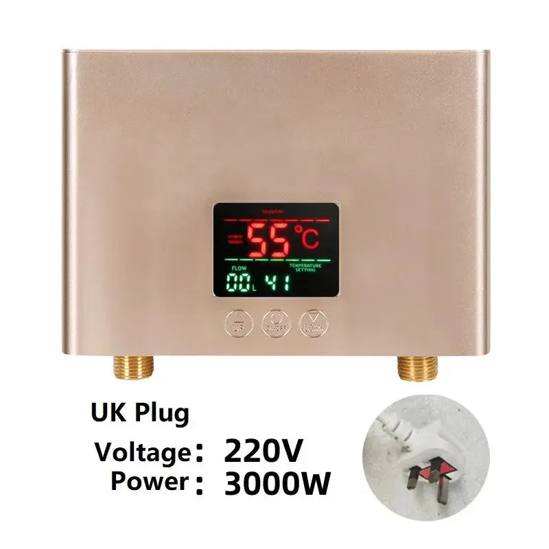 110V/220V Instant Water Heater 3000W/5500W Wall-Mounted Electric Heaters for Bathroom Hot Water Shower and Home Kitchen Heating - ALPENZO