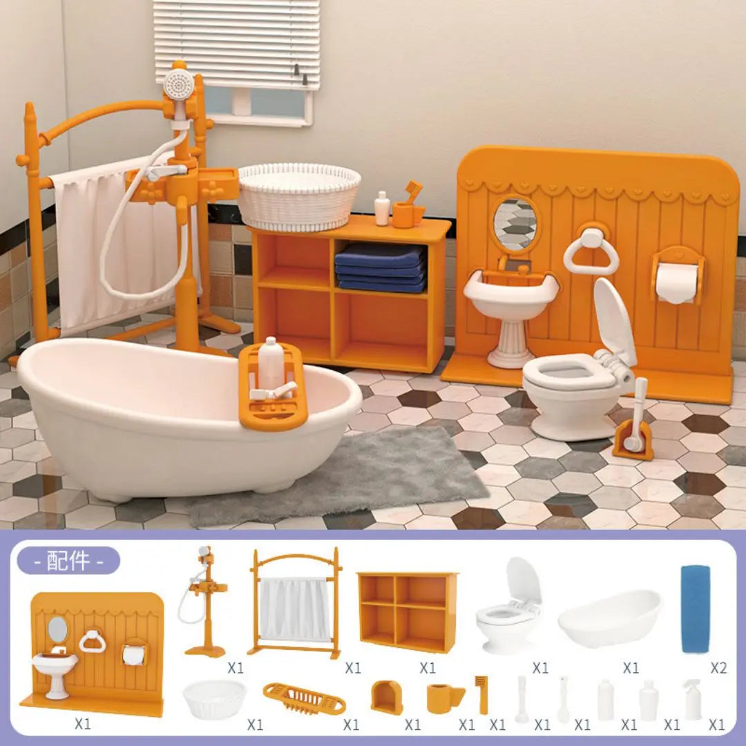 miniature items dollhouse furniture accessories living room bedroom supermarket shopping games family interaction doll kids toys ALPENZO
