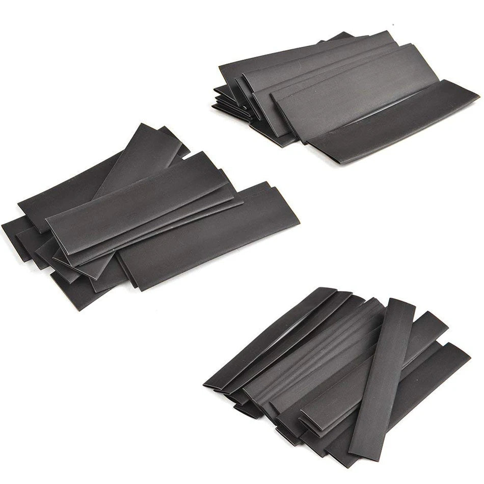127pcs Black Heat Shrinkable Tube Cable Insulation Sleeve Waterproof Electronic Lated Polyolefin Sheathed Shrink Tubing - ALPENZO