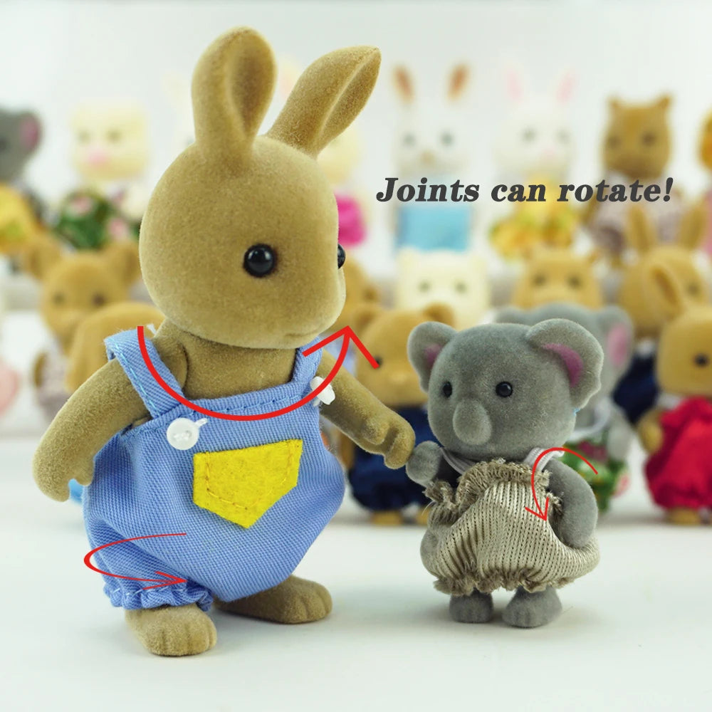 Dollhouse 1:12 Scale Forest Family Bunny Duck Reindeer Baby Animal Living Room Set Miniature Furniture Pretend Play Girls Gifts ALPENZO