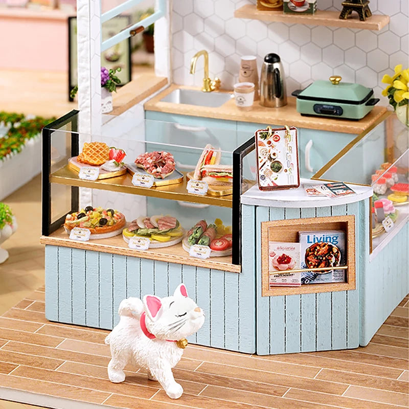 Wooden Miniature Doll House DIY Small House Kit 3D Puzzle Assemble Building Model Home Bedroom Decoration With Furniture Gifts ALPENZO