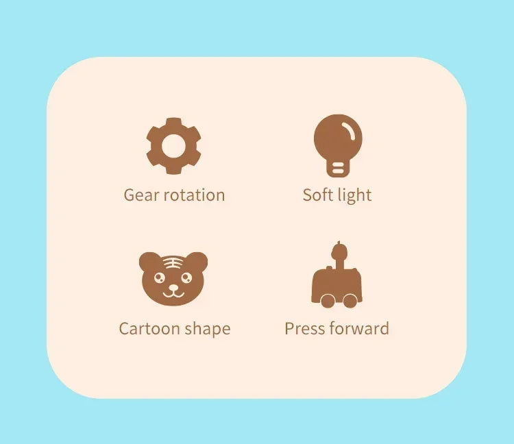 Press Gear Car Children's Toy Car Pull Back Boy Children Inertial Car Puzzle Animals Car ALPENZO