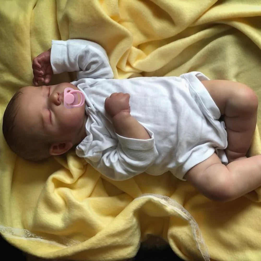 50CM LouLou Reborn Realistic Finished Bebe Reborn Silicone Vinyl Cloth Body Doll Handmade Toy For Girls Christmas Gift ALPENZO