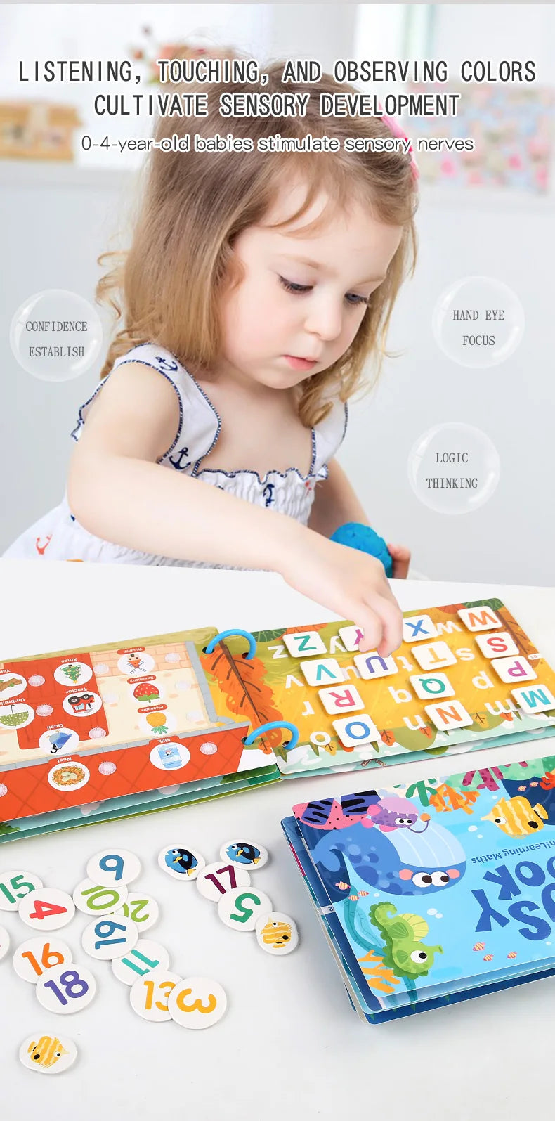 New Montessori Scene Stickers for Children DIY Hand-on Puzzle Reusable Books Cartoon Learning Cognition Toys for Kids Gift ALPENZO