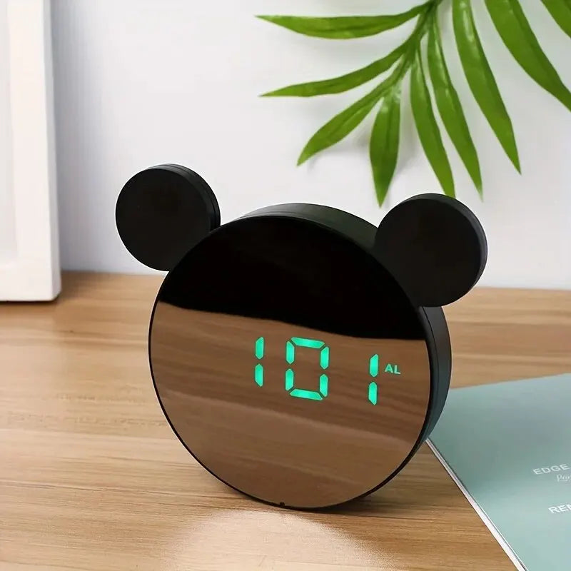 1 Set Mini Mouse Electronic Gift Clock Bedside Decoration Shipped with USB Charging Cable Snooze Digital Alarm Clock LED Clock ALPENZO