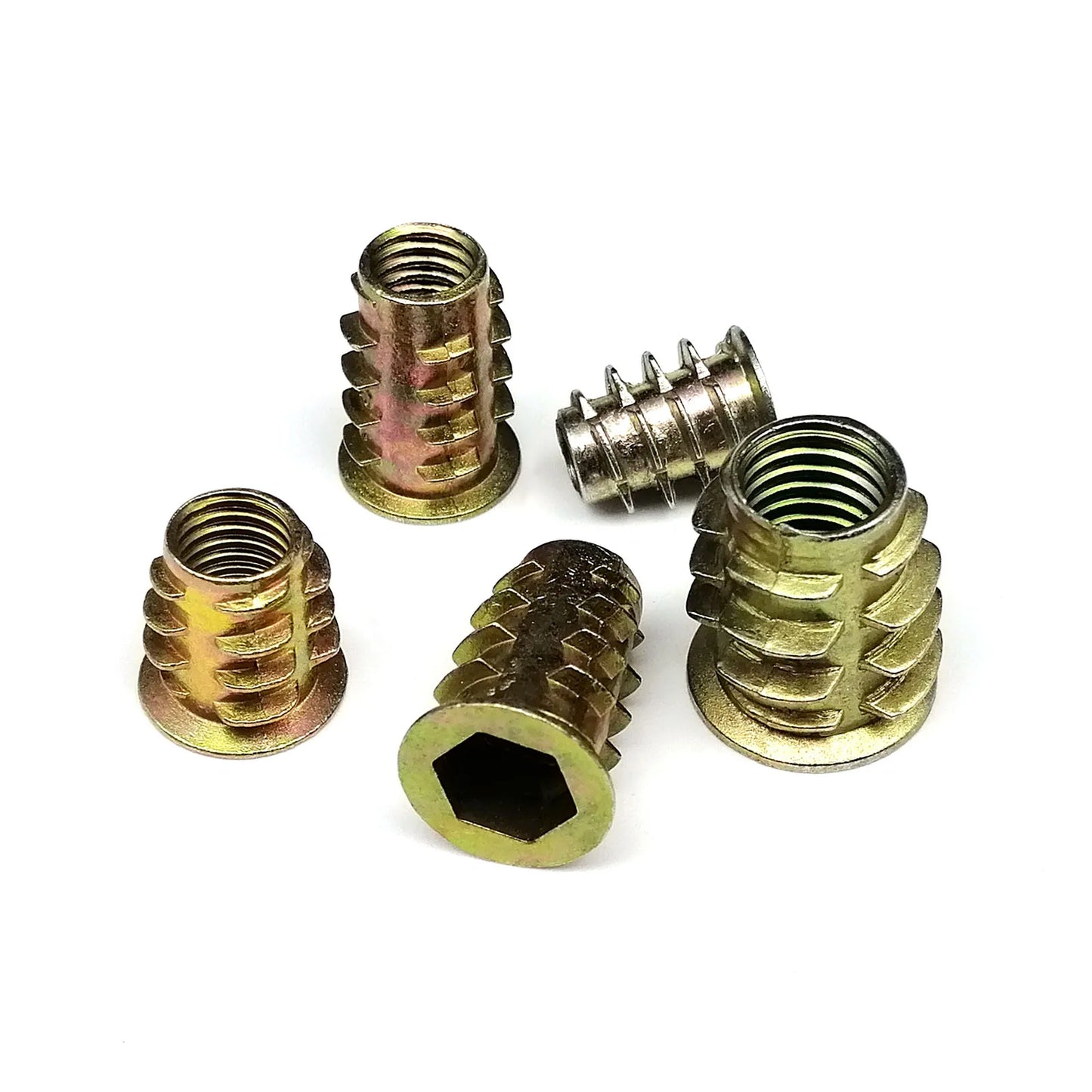 165/75/55pcs Threaded Insert Nut E-nut M4 M5 M6 M8 Set Kit For Wood Furniture Bed Cabinet Table Embedded Hex Hexagon Socket Head - ALPENZO