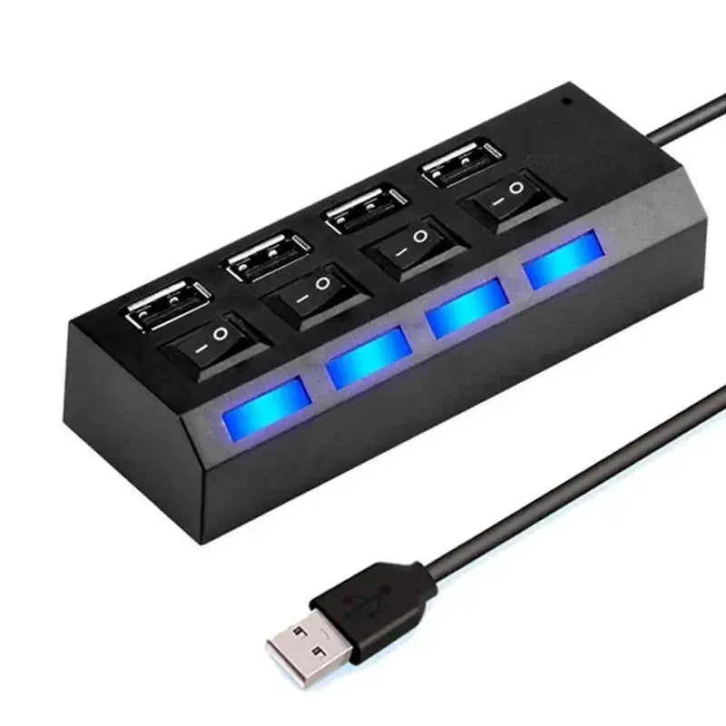 High Speed Usb Hub 2.0 Adapter Expander Multi Usb Splitter Multiple Extender Led Switch Lamp For Pc Laptop 4 Ports 7 Ports - ALPENZO