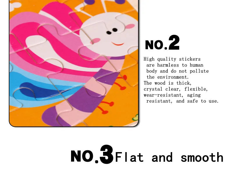 Hot Sale 11X11CM Kids Wooden Puzzle Baby Cartoon Animal Traffic Tangram Wood Puzzle Educational Jigsaw Toys For Children Gifts ALPENZO