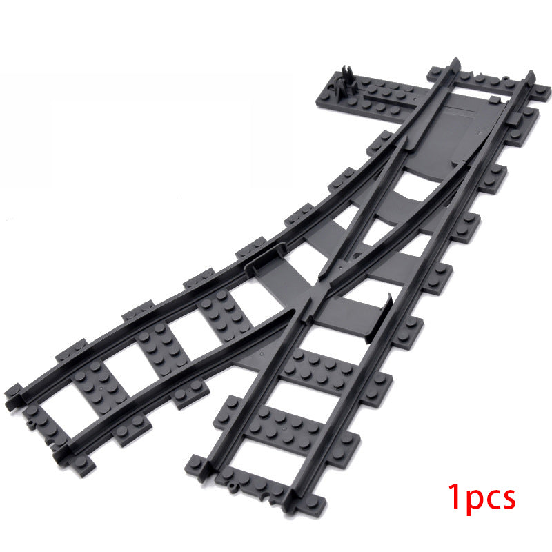 MOC City Train Rail Crossing Flexible Tracks Forked Straight Curved Rails Switch Building Block Bricks Creative DIY Toys ALPENZO