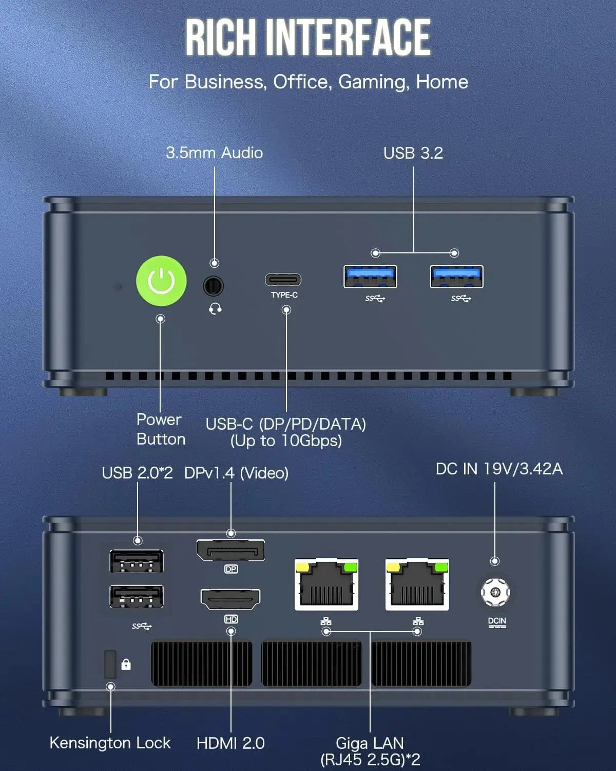 GMKtec M5 Plus Ryzen 7 5825U Mini PC Windows 11 Pro DDR4 Dual Channel NVMe M.2 SSD WIFI6E BT5.2 Desktop Office Gaming Computer - ALPENZO