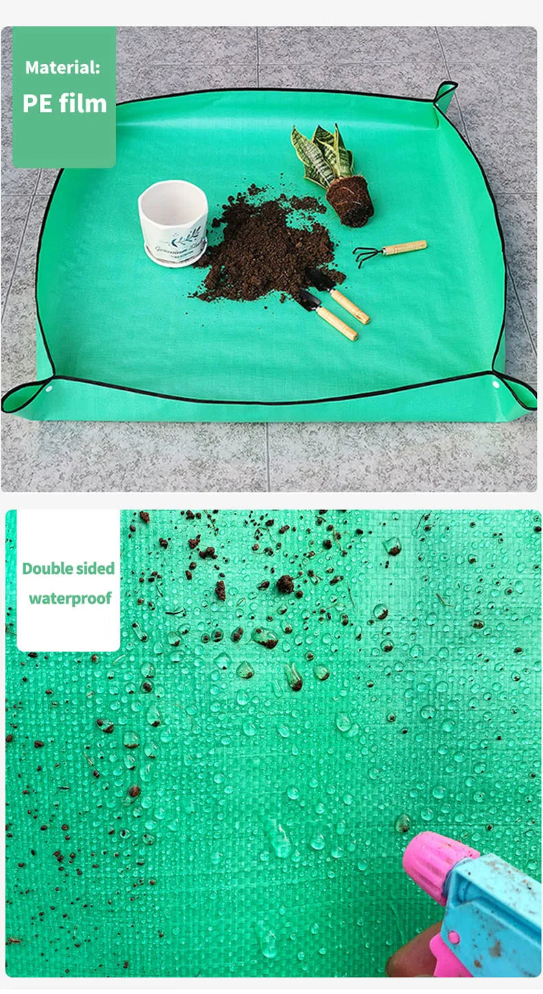 Waterproof Plant Pot Mat, Indoor Garden Mat With Work Gloves, Foldable Houseplant Succulent Pot Mat, Indoor Plant Mat, Portable - ALPENZO