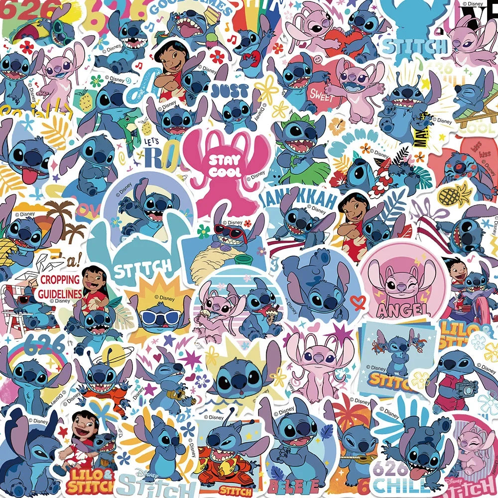 51PCS Cute Cartoon Lilo & Stitch Stickers DIY Diary Laptop Luggage Skateboard Graffiti Decals Fun Classic Toy ALPENZO