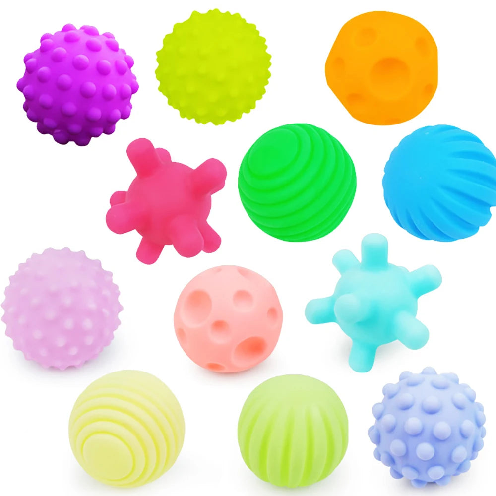 6Pcs Textured Multi Ball Set Develop Tactile Senses Toy Baby Touch Hand Ball Toys Training Ball Massage Soft Balls Kids Gifts ALPENZO