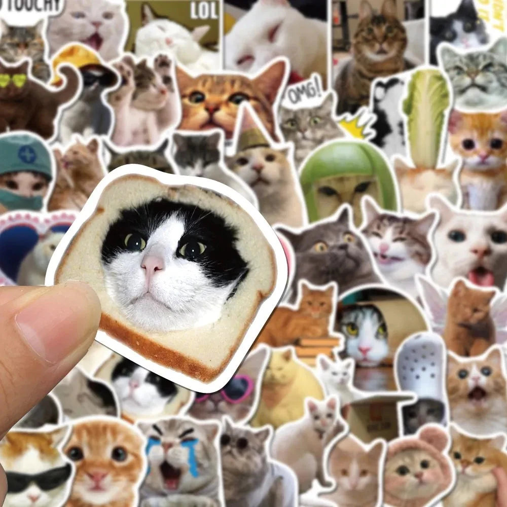 10/30/50PCS Kawaii Love Cat PVC Sticker Aesthetic Children's Korean Decoration Scrapbooking Stationery School Supplies for Kids ALPENZO