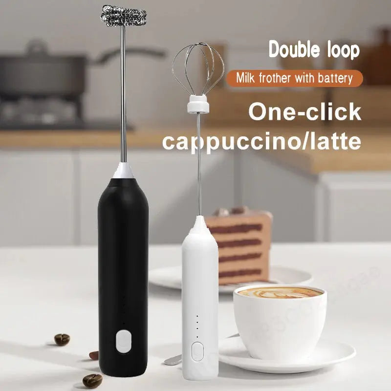 Wireless Milk Frother Electric Type-C Handheld Blender Stainless Steel Mini Coffee Maker Whisk Mixer For Coffee Cappuccino Cream - ALPENZO