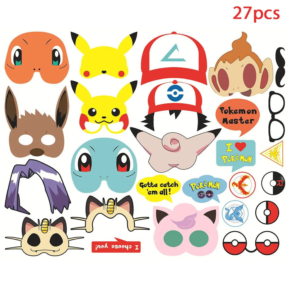 Cartoon Pikachu Theme Birthday Party Disposable Tableware Set Balloons Decorations Photo Props Background Pokemon Party Supplies ALPENZO