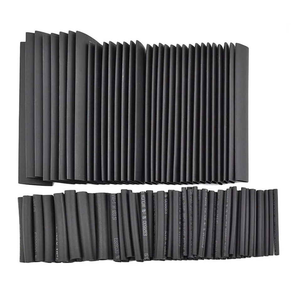 127pcs Black Heat Shrinkable Tube Cable Insulation Sleeve Waterproof Electronic Lated Polyolefin Sheathed Shrink Tubing - ALPENZO