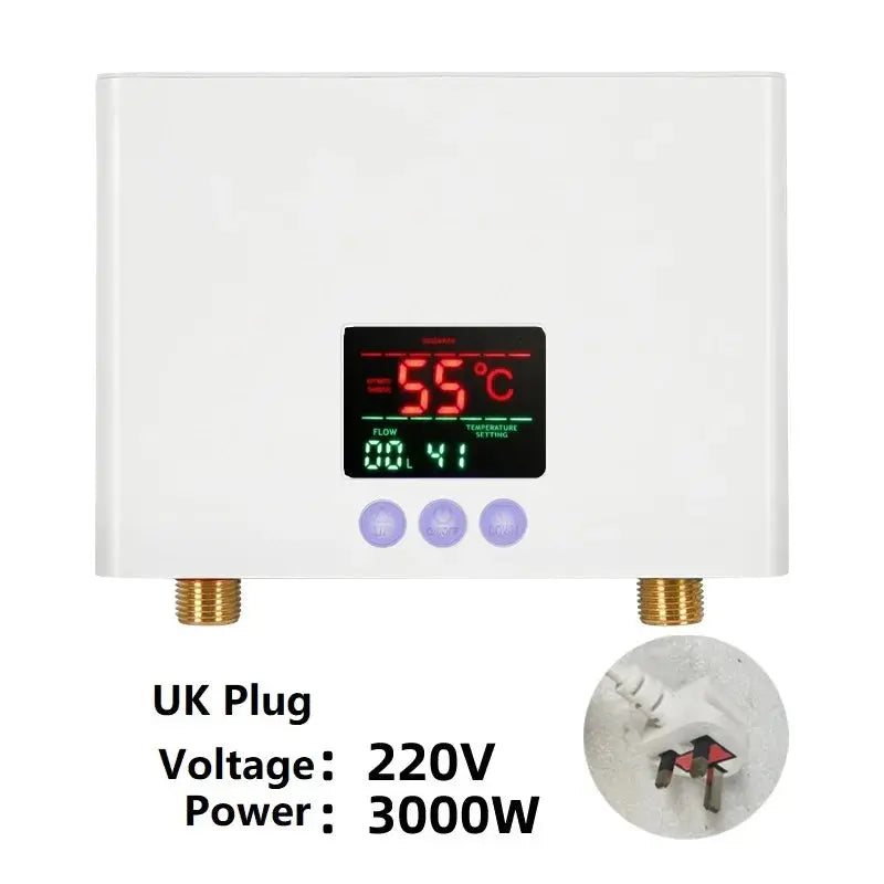 110V/220V Instant Water Heater 3000W/5500W Wall-Mounted Electric Heaters for Bathroom Hot Water Shower and Home Kitchen Heating - ALPENZO