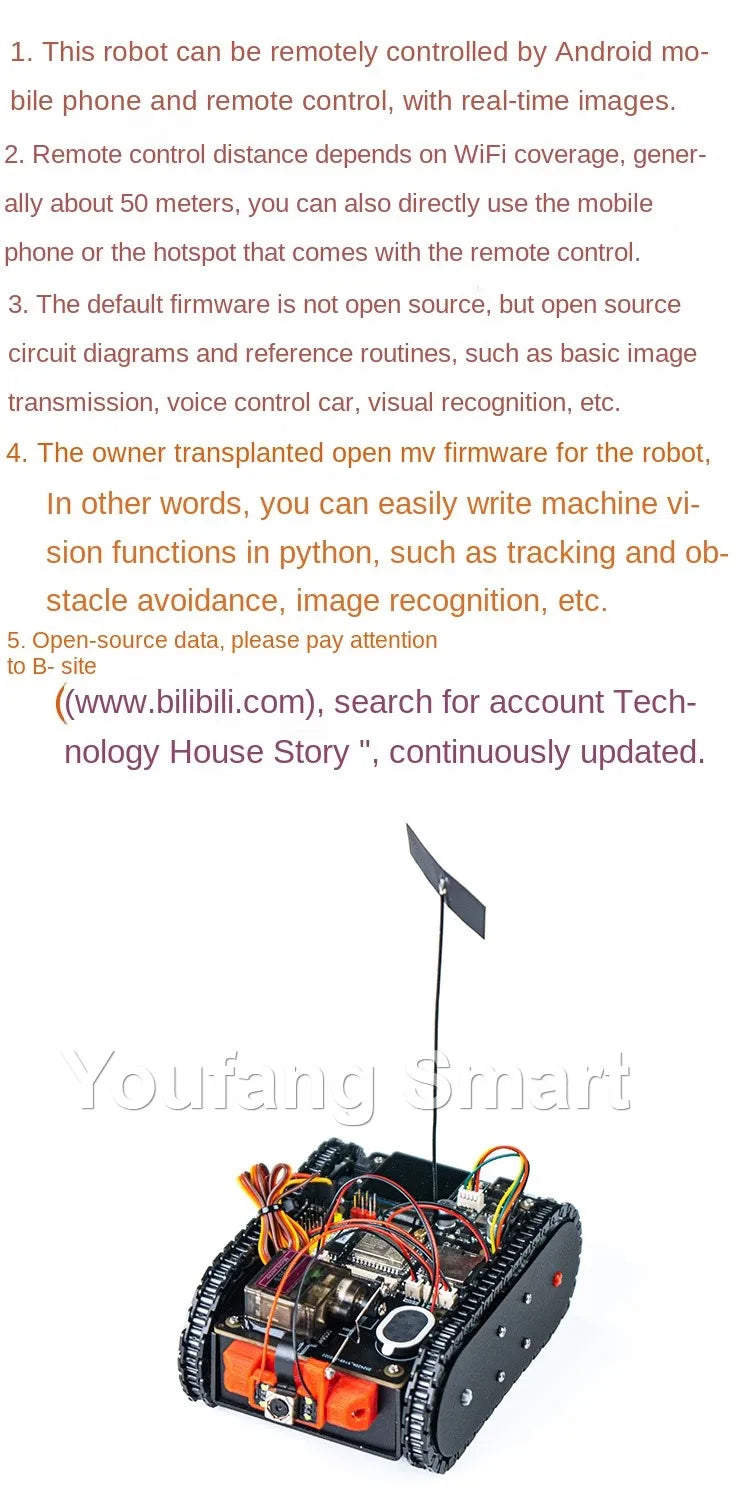 Esp32 Remote Control Tank Model Metal Chassis Tractor Crawler Balance Car Mount Truck Robot Chassis for Wifi RC Scout Robot Car ALPENZO