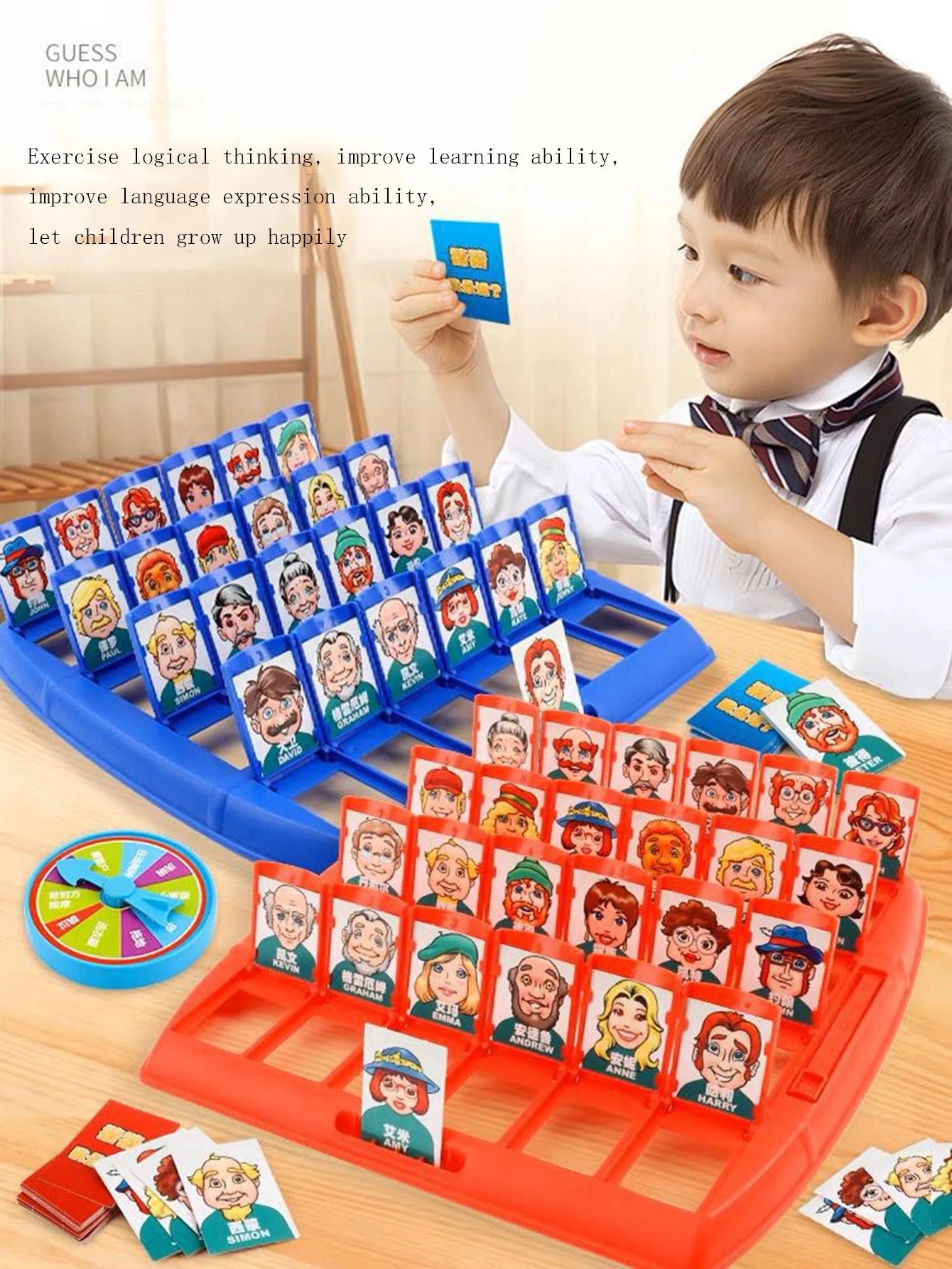 Guess Who I Am in a Table Game Guess Who the Character Is Card Board Logic Training Parent-child Interaction Intellectual ALPENZO