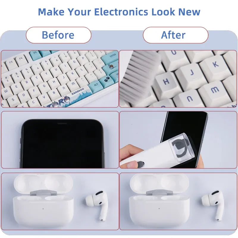 Keyboard Cleaning Kit 7-in-1 Laptops Cleaner with Keycap Puller, Multifunctional Keyboard Brush Cleaning Set for Airpods Phone - ALPENZO