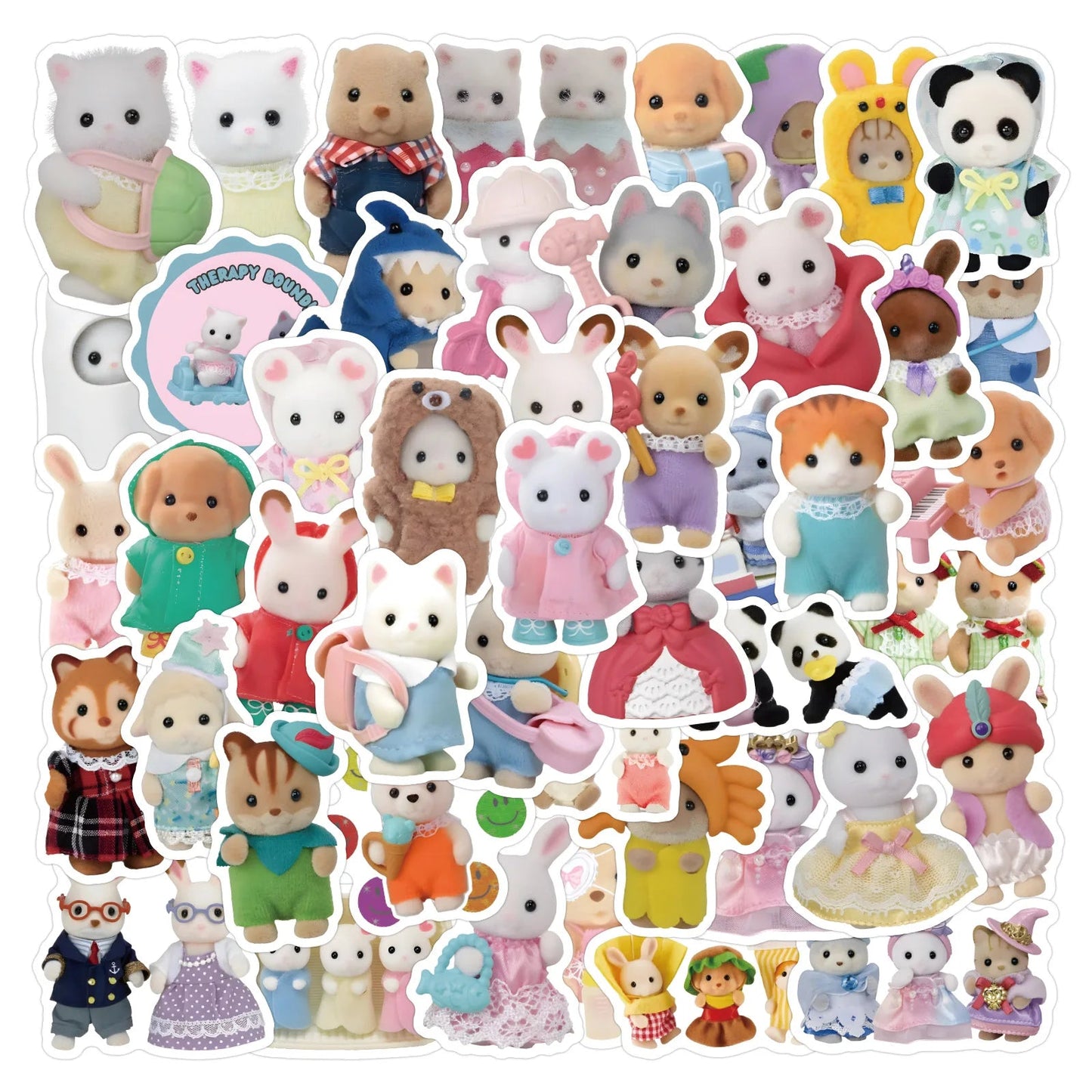 60/120PCS Forest Family Easter Bunny Reindeer Panda Animal Stickers Gift Children's DIY toy stickers Pack Waterproof ALPENZO