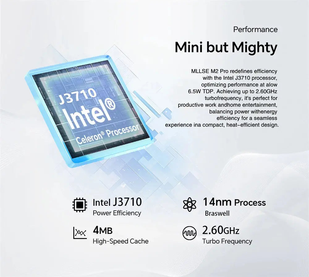 MLLSE Mini PC M2 Air Intel Gemini Lake N4000 Windows 11 6GB RAM 128GB ROM Dual-Band WiFi Bluetooth USB Mini Computer - ALPENZO