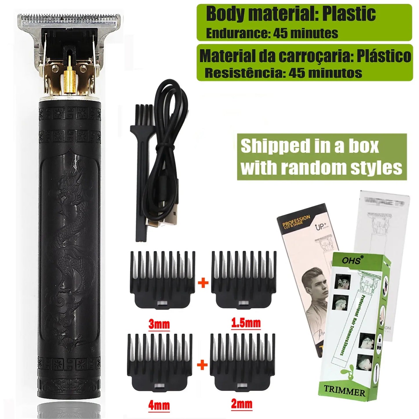 OHS Electric Hair Clipper Professional USB Cordless Clipper Professional Beard Trimmer Haircut Grooming Kit Hair Cutting Machine - ALPENZO