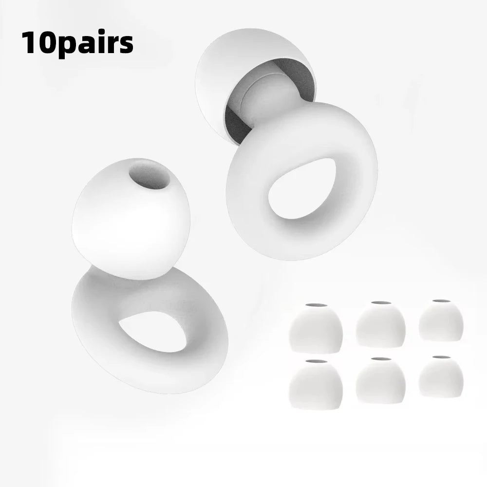 HUAK Quiet Ear Plugs for Sleep,Swim, Work– Super Soft, Reusable Hearing Protection for Noise Reduction 8 Ear Tips in XS/S/M/L