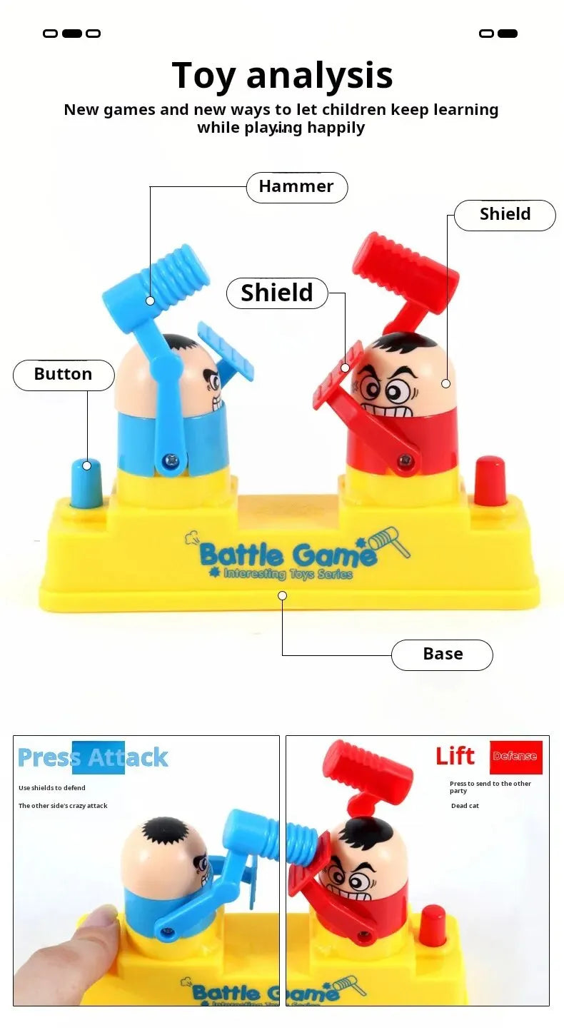Mini Children's Head Knocking Little Man Fighting Red and Blue Attack and Defense Twin Parent Child Finger Fighting Game Machine ALPENZO