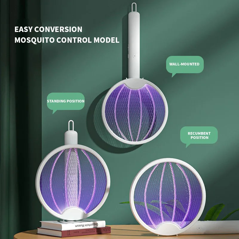 Clearance_Foldable Electric Mosquito Killer Fly Swatter Trap USB Rechargeable Mosquito Racket Insect Killer with UV Light Bug Za - ALPENZO