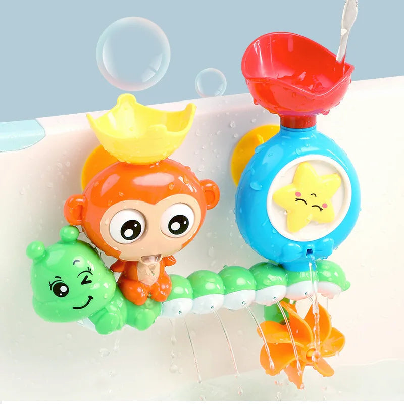 QWZ Baby Cartoon Monkey Classic Shower Bath Toy Animal Sprinkle Bathroom Swimming Bathing Shower Educational Toys For Kid Gift ALPENZO