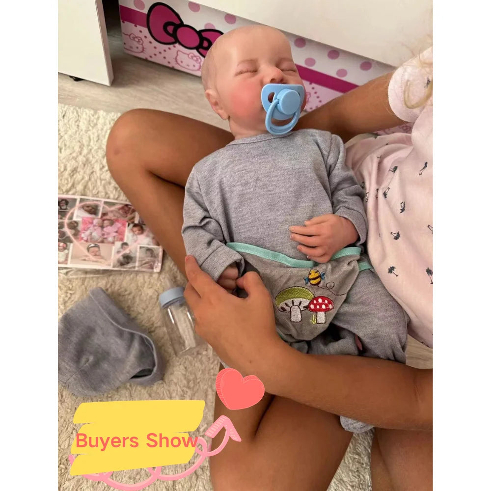 46CM Reborn Baby Doll Levi Mixed Silicone Vinyl Or Cloth Doll Finished 3D Painted Skin Veins Art Collection Doll Gift For Girls ALPENZO